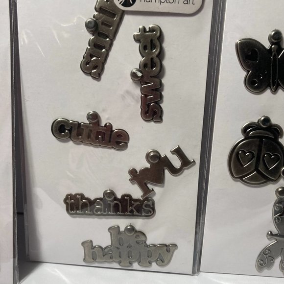 Metal Charms Paper Crafts Card Making Scrapbook Words Butterfly Bird Cupcake - Picture 3 of 10